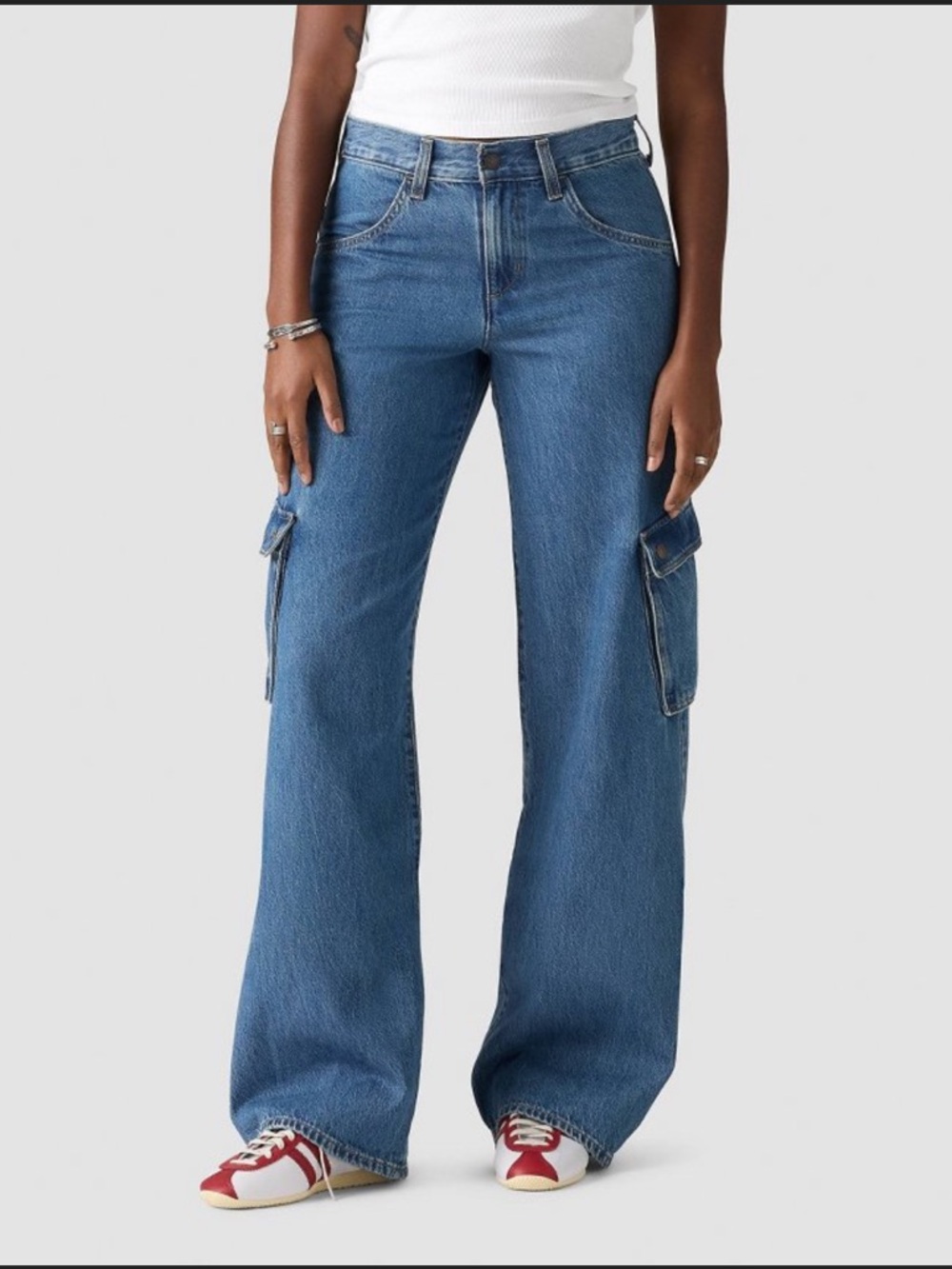 Levi's Blue Straight Leg Cargo Jeans